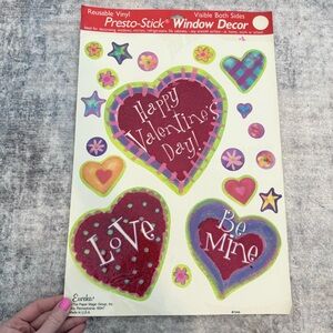 Eureka Vintage 90’s Valentine's Day Window Reusable Stick On Decor